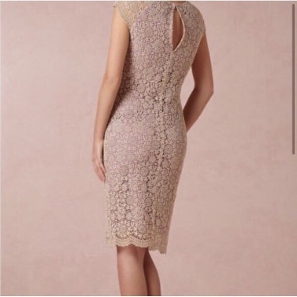 Mignon Doo BHLDN Shined Lace Cap Sleeve Midi Shift Dress 4 - Picture 2 of 9